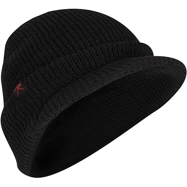 Winter Beanie Cap with Visor, Genuine G.I. 100% Wool Fitted Cap